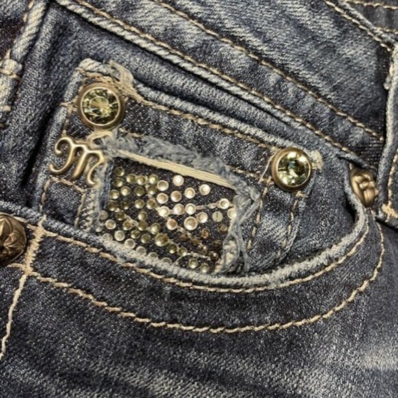 Miss Me Women's Embellished Blue Boot Cut Jeans - Picture 15 of 15